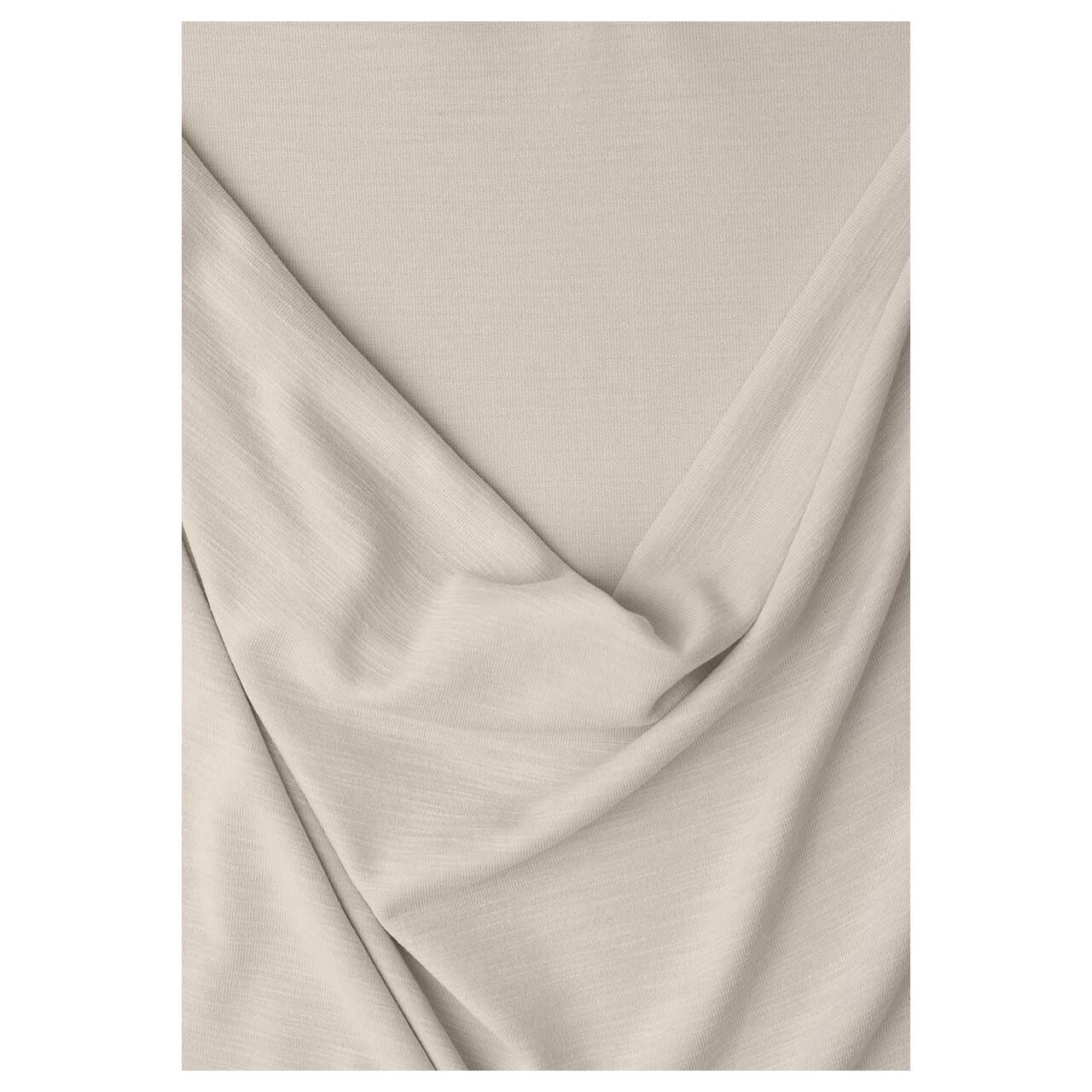 Damen T-Shirt Silk Look Waterfall von Street One in Hellbeige meliert, Detailansicht Ausschnitt