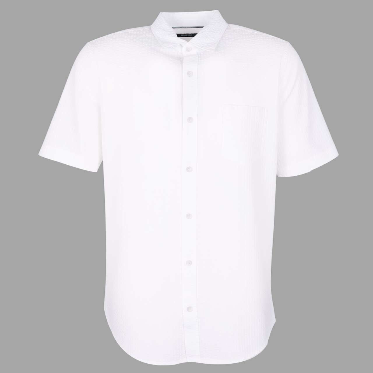 Lerros Herren Seersucker 1/2 Arm Hemd white