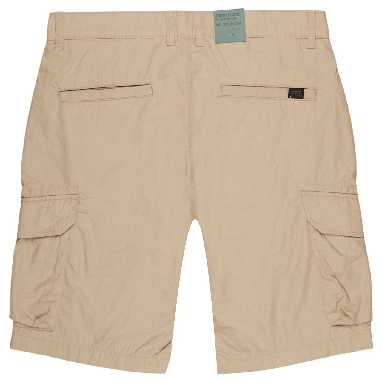 Herren Cargo Chino Baumwoll Bermuda Houston von Camel active in Beige mit Print, Rückansicht