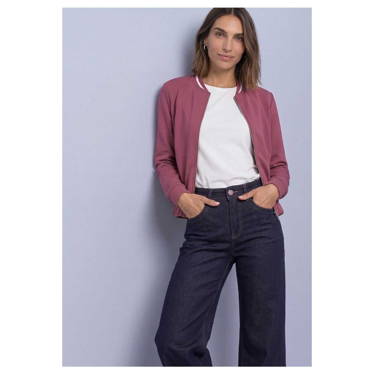 Street One Damen Jacke Silk Look Jacket in Altrosa, Vorderansicht am Model