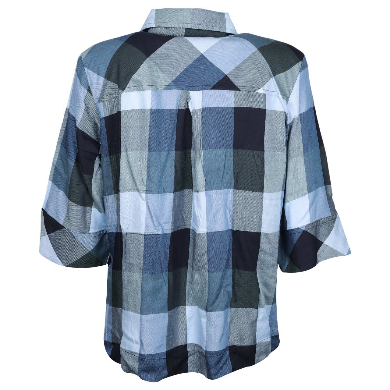 Kurzarm Bluse Check von Cecil in Dunkelblau kariert, Rückansicht