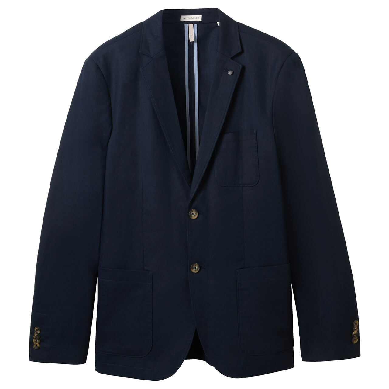 Tom Tailor Herren Leinen Sakko sky captain blue herringbone