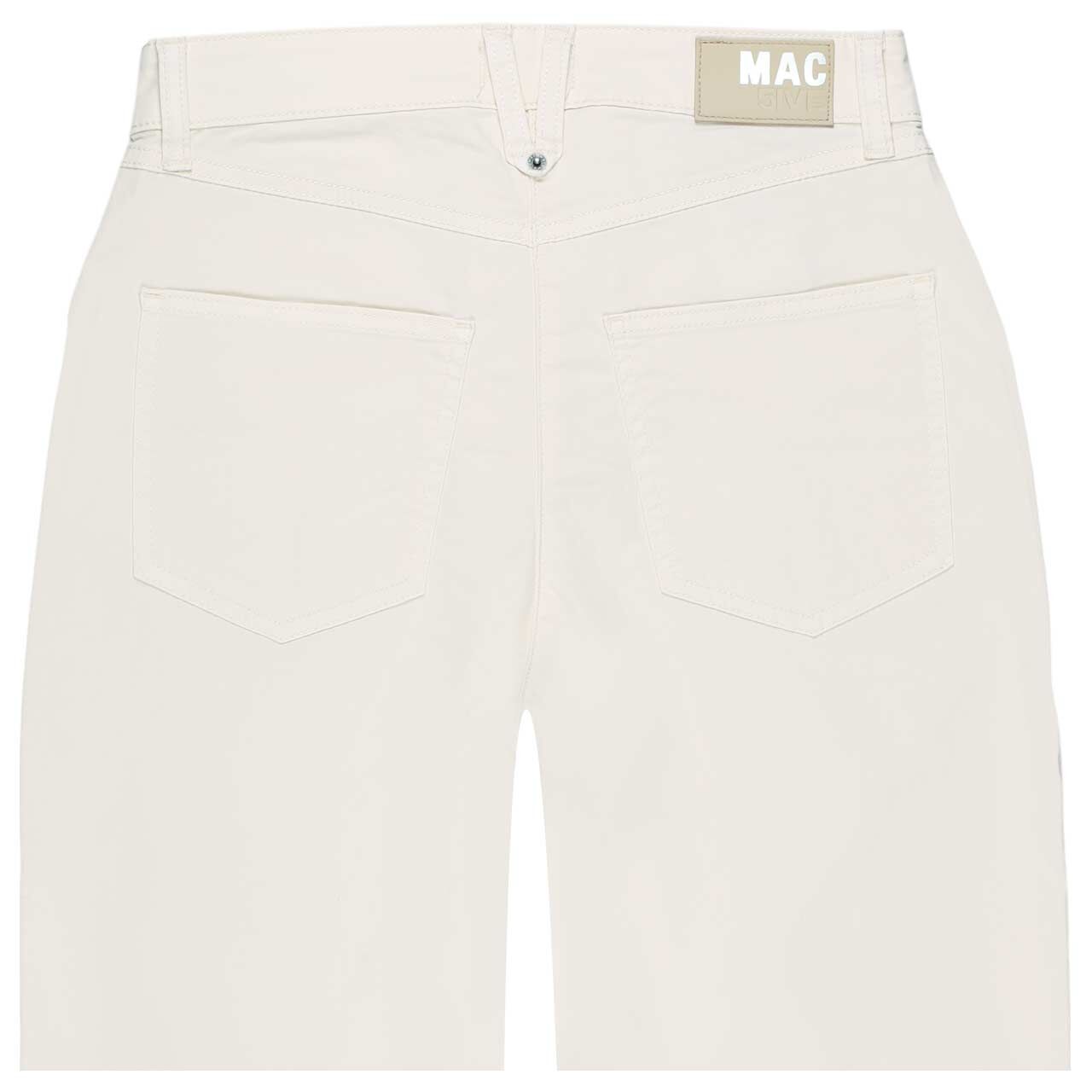Damen 7/8 Baumwollhose Bora von MAC in Cremeweiß, detaillierte Rückansicht