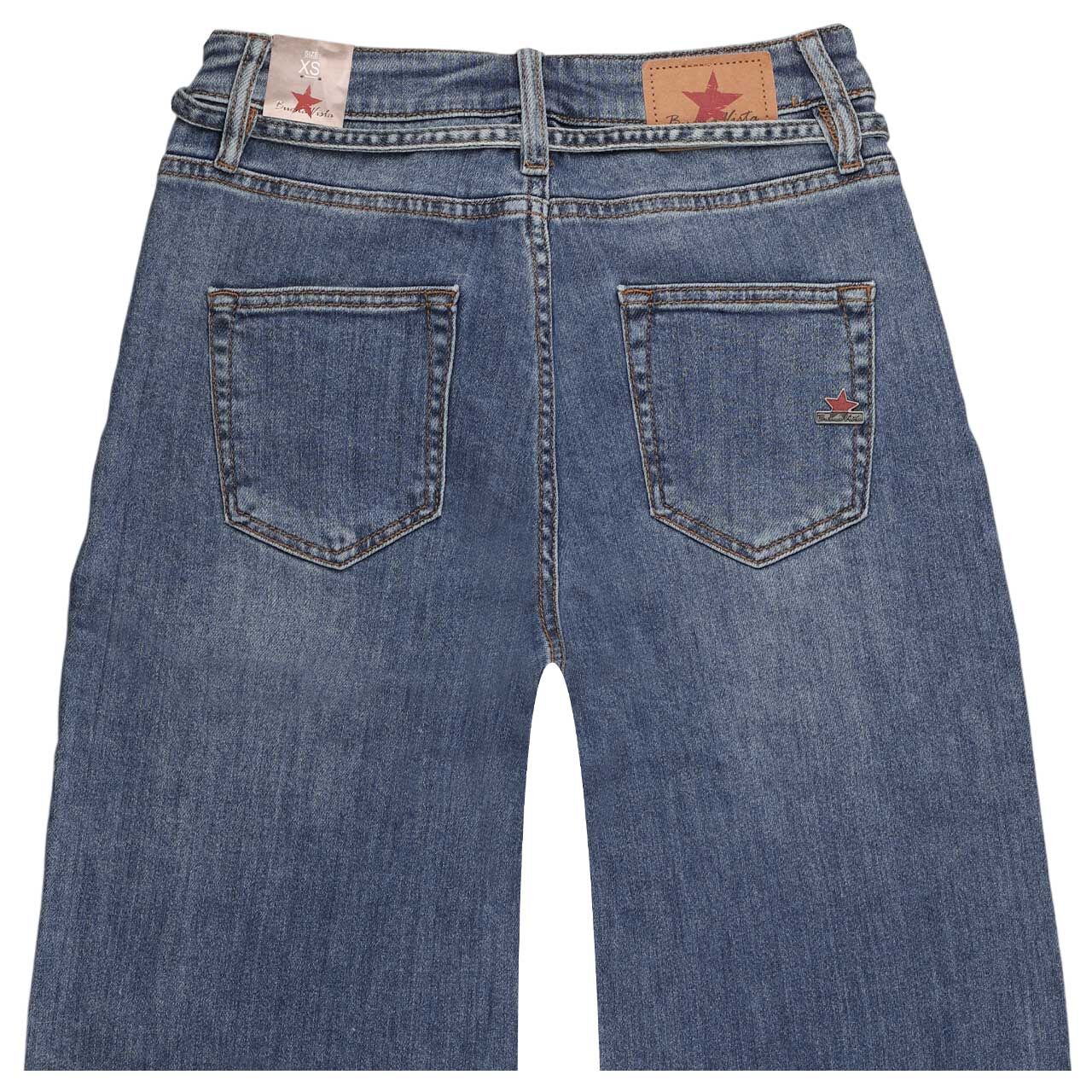 Damenjeans Wide Leg-L Stretch Denim von Buena Vista in Blau angewaschen, detaillierte Rückansicht
