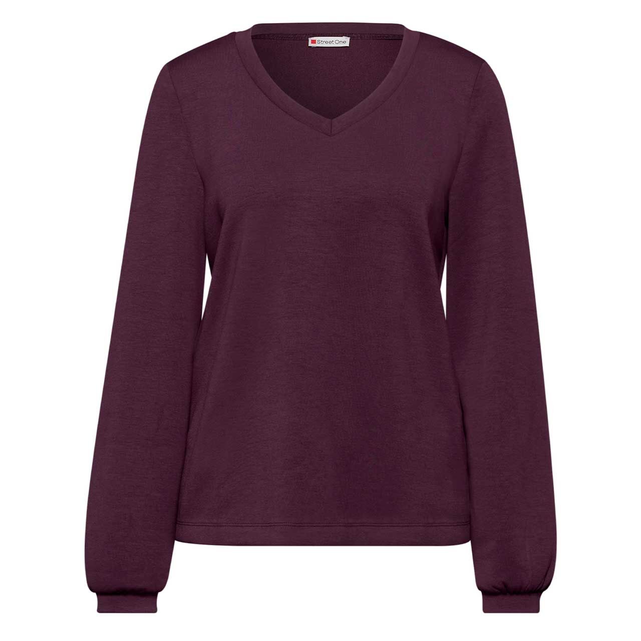 Street One Damen Langarm Shirt Silk Look noble red