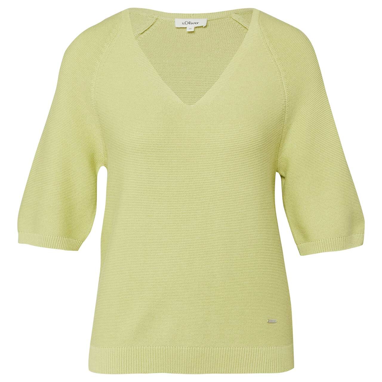 s.Oliver Damen Kurzarm Pullover matcha green