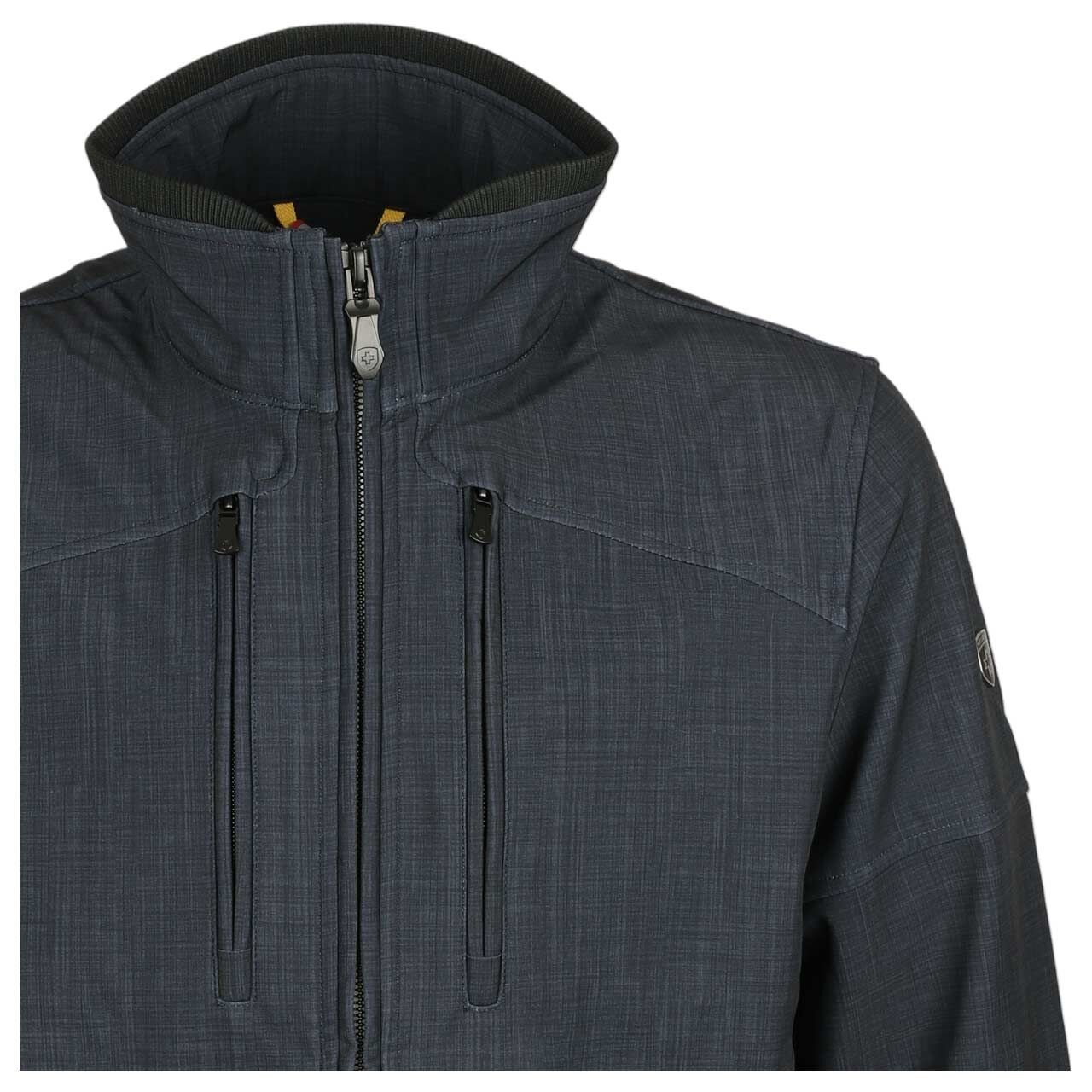 Herren Softshell Jacke Sprinter Men von Wellensteyn in Dunkelblau kariert, detaillierte Vorderansicht