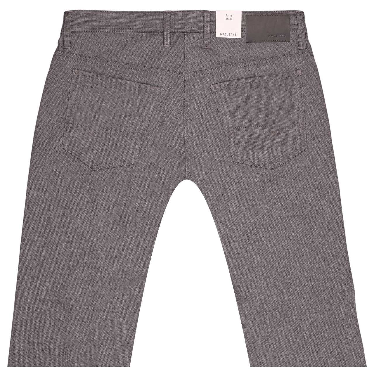Stretch Herren Hose Arne von MAC in Grau mit Print, detaillierte Rückansicht