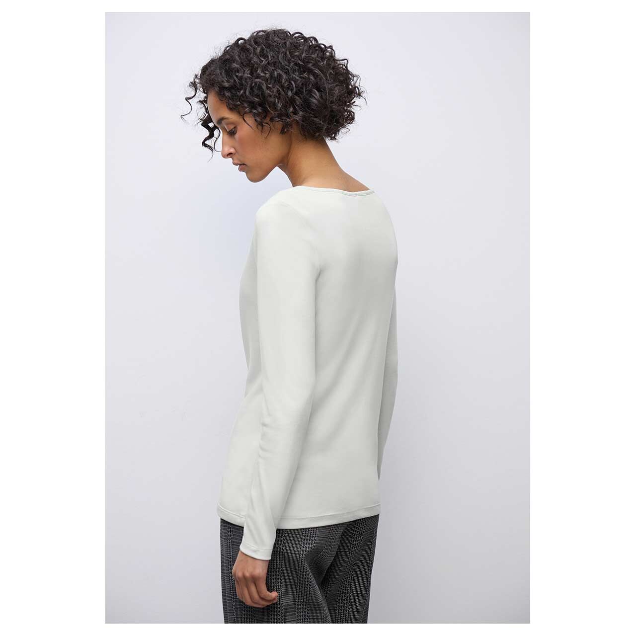 Damen Langarm Shirt Lanea von Street One in Hellgrau, Rückansicht am Model