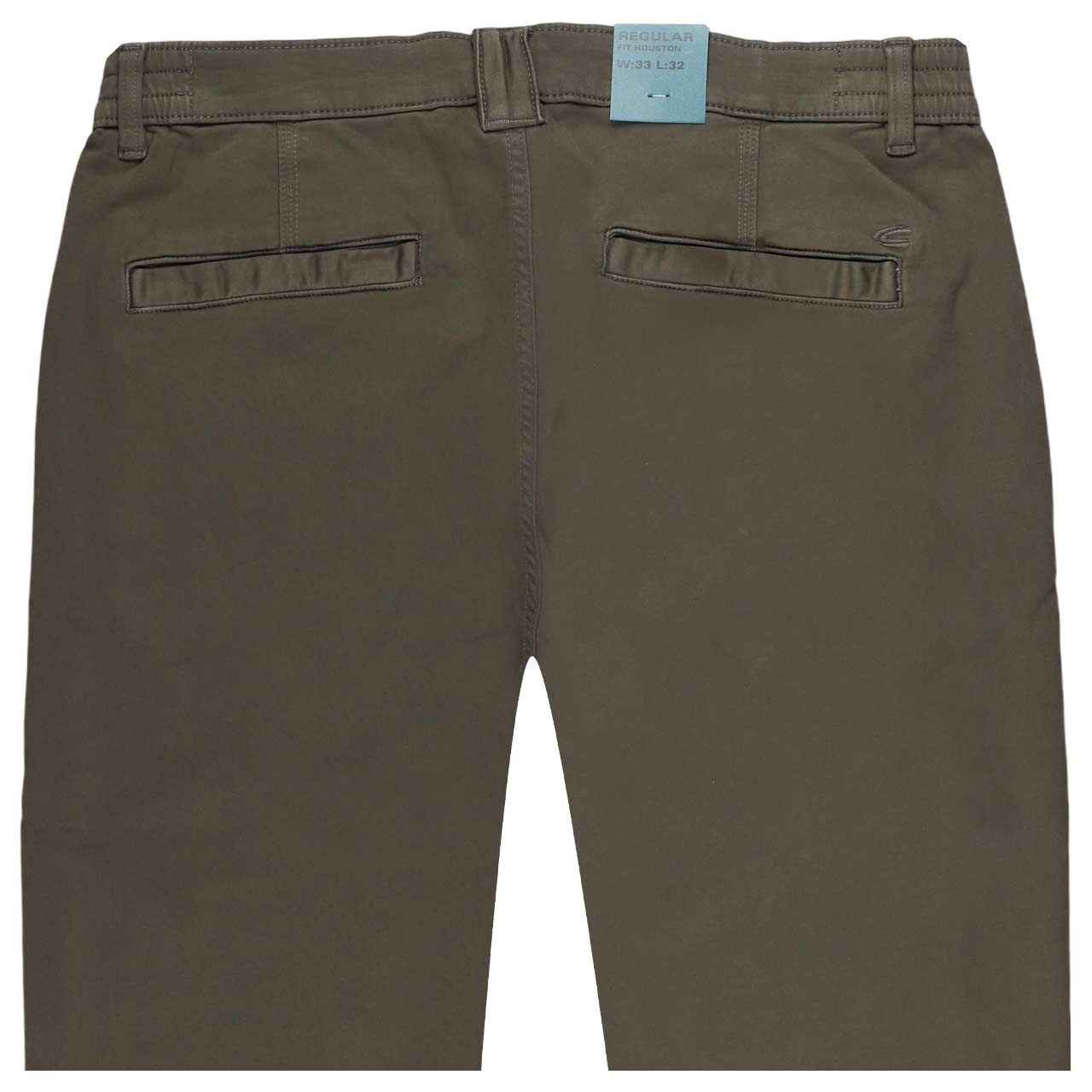 Herren Chino Baumwollhose Houston fleXXX von Camel active in Olivgrün, detaillierte Rückansicht