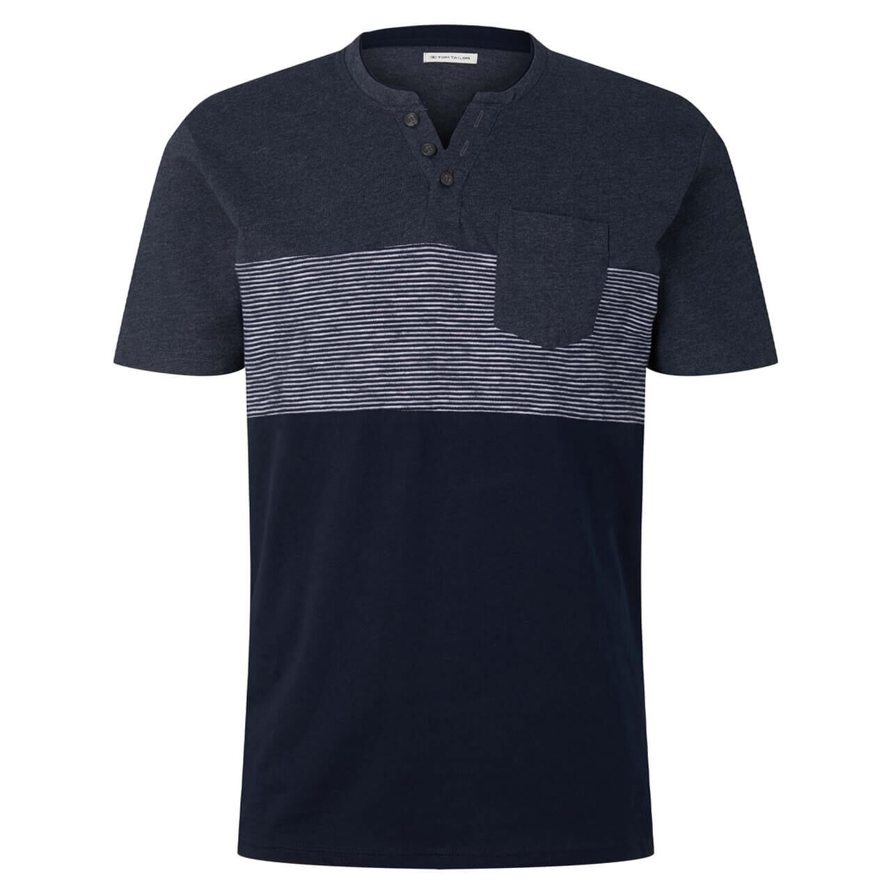 Tom Tailor Serafino T-Shirt für Herren in Dunkelblau, FarbNr.: 19024