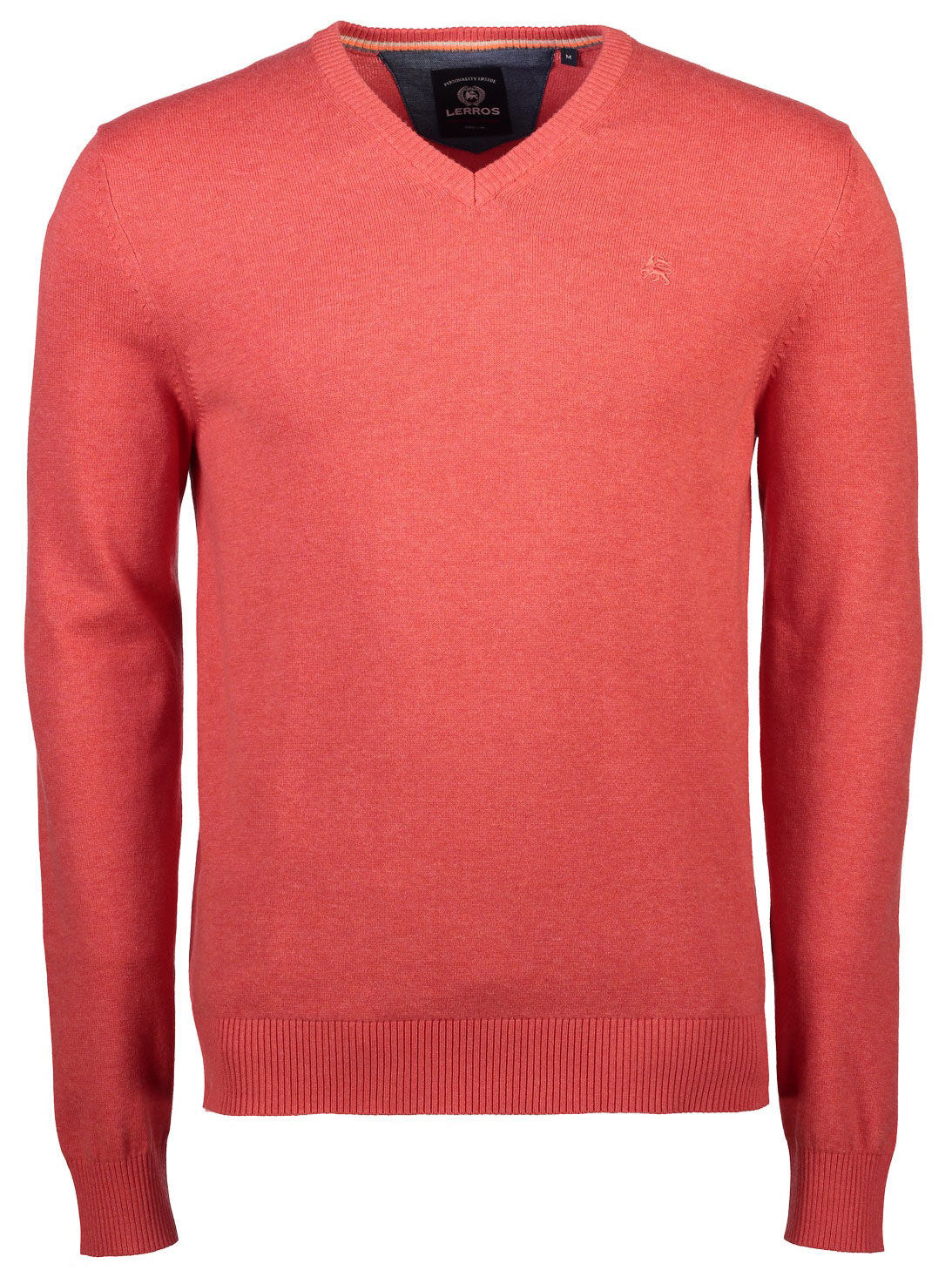 lerros-pullover-orandered-348-vorne Lerros Pullover für Herren in Koralle, FarbNr.: 348