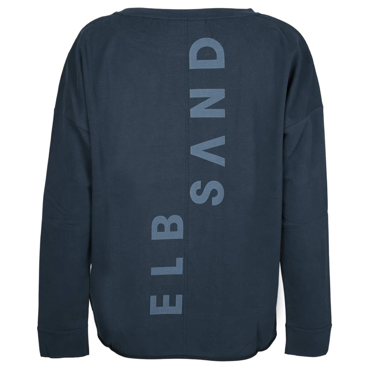 Damen Sweatshirt Riane von Elbsand in Dunkelblau mit Print, Rückansicht