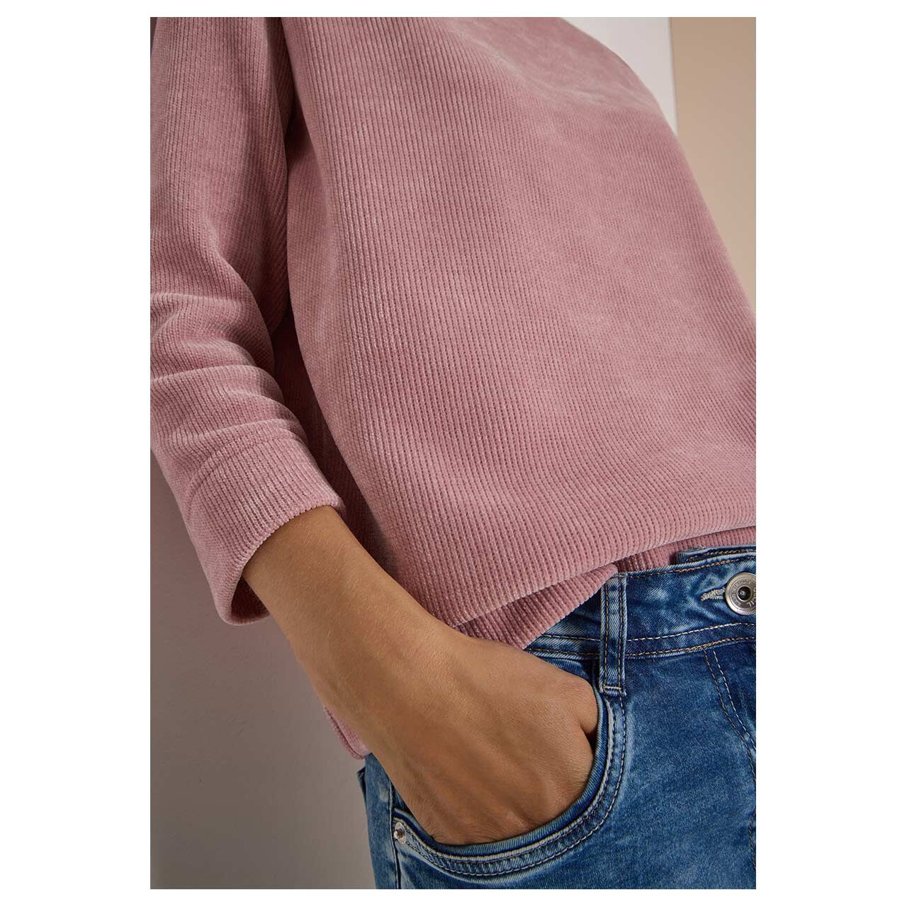 Cecil Damen 3/4 Arm Cord Shirt Soft velvet rose