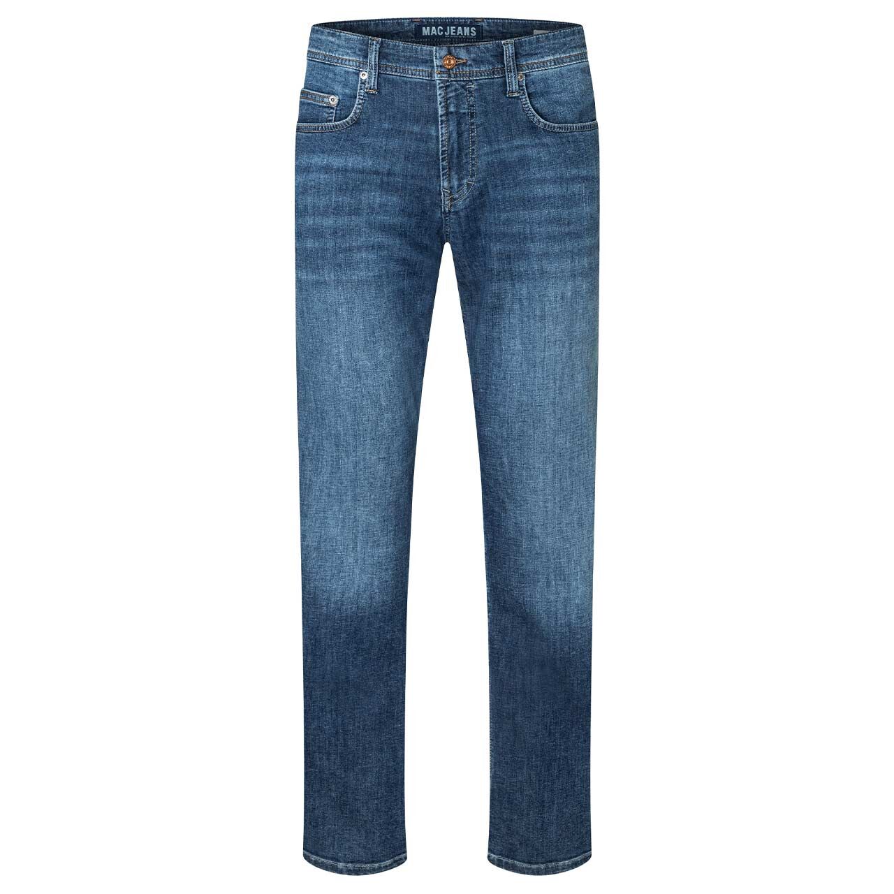 Stretch Herrenjeans Ben von MAC in Dunkelblau verwaschen, Vorderansicht