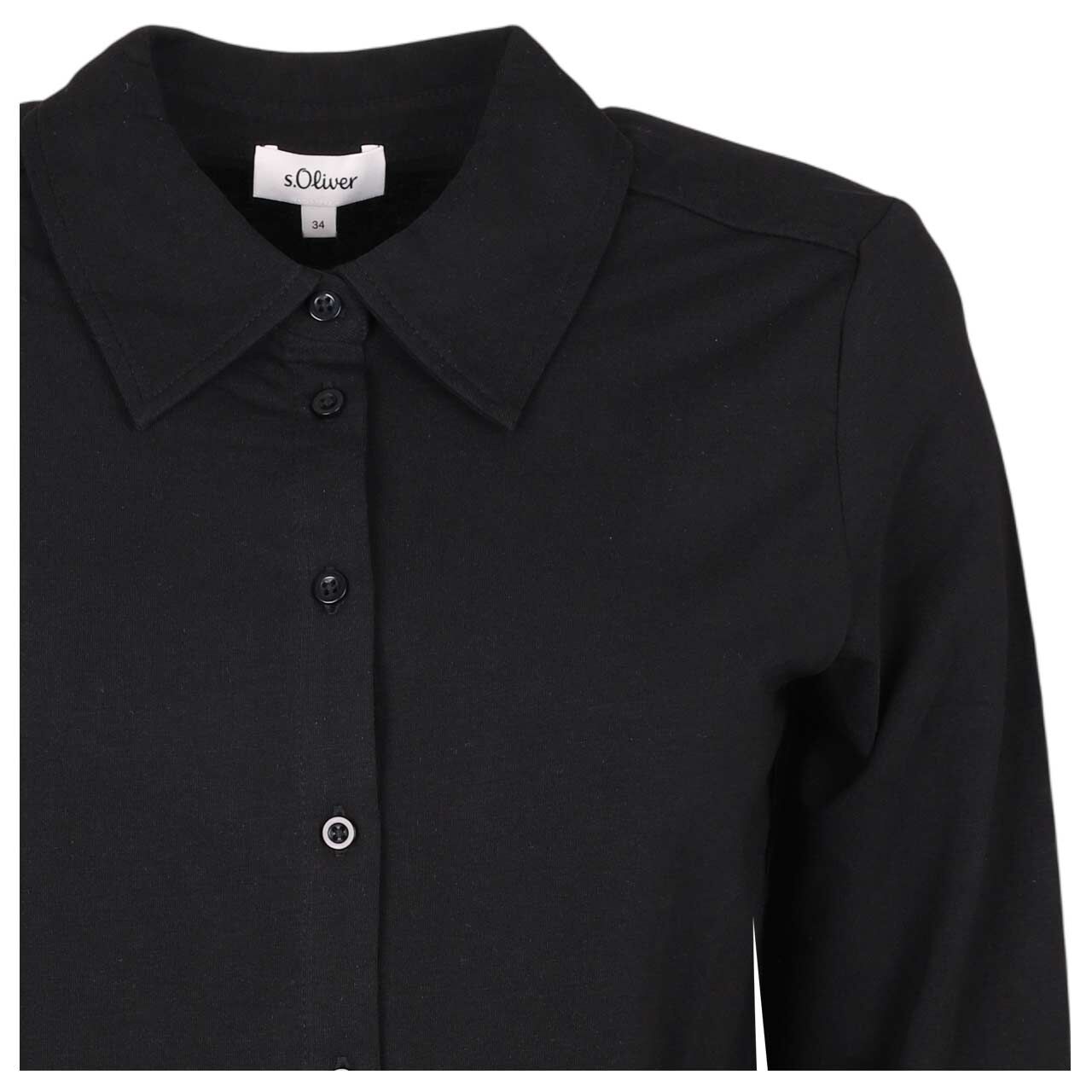 Damen Langarm Bluse von s.Oliver in Schwarz, Rückansicht