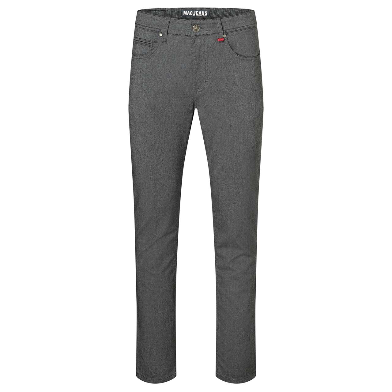 Stretch Herren Hose Arne von MAC in Grau mit Print, Vorderansicht