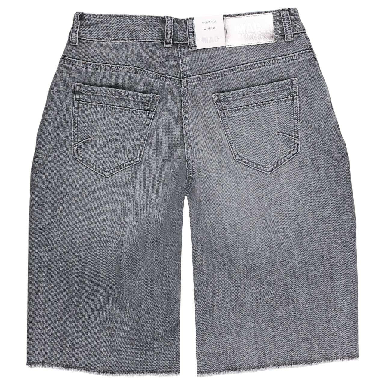 Stretch Damenjeans Rich Bermuda von MAC in Grau angewaschen, Rückansicht