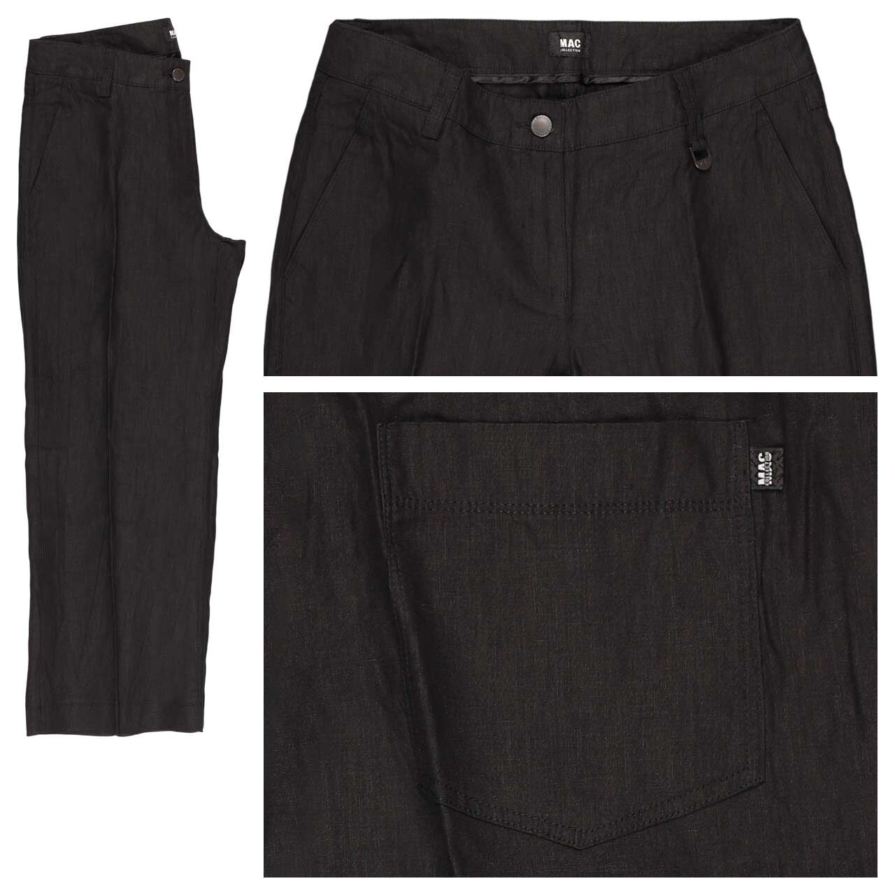 MAC Nora 3/4 Leinenhose black cropped