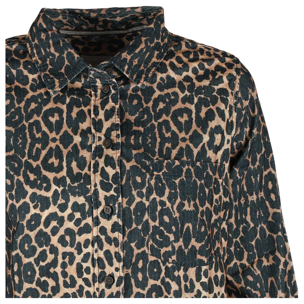 Damen Langarm Kleid von Camel active in Hellbraun mit Print, Detailansicht vorne