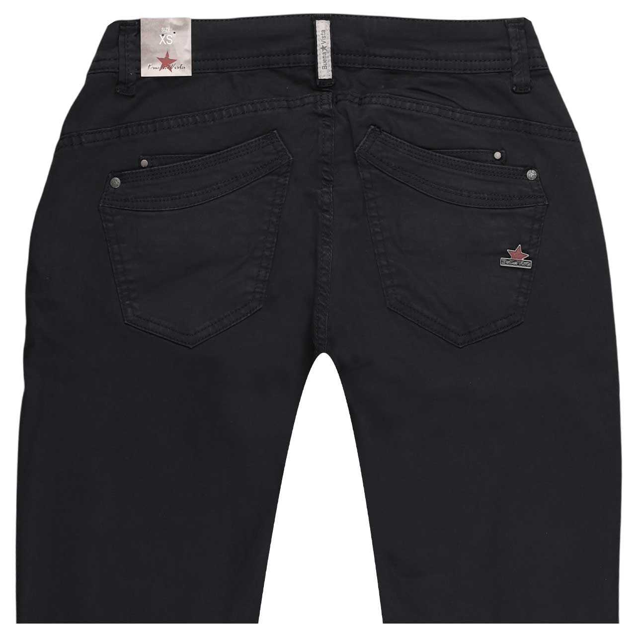 Damen Baumwollhose Malibu 7/8 Stretch Twill von Buena Vista in Dunkelblau mit der Farbnummer 1177, Rückansicht