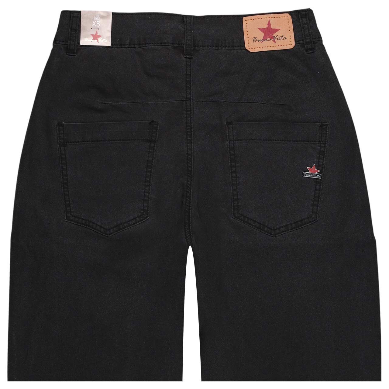Damenjeans Barrel-F 7/8 Light Denim von Buena Vista in Schwarz, detaillierte Rückansicht