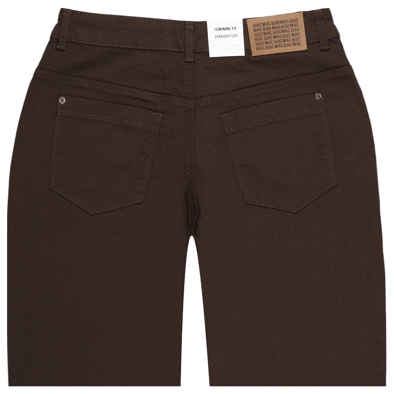 Damenjeans Gracia von MAC in Dunkelbraun, detaillierte Rückansicht