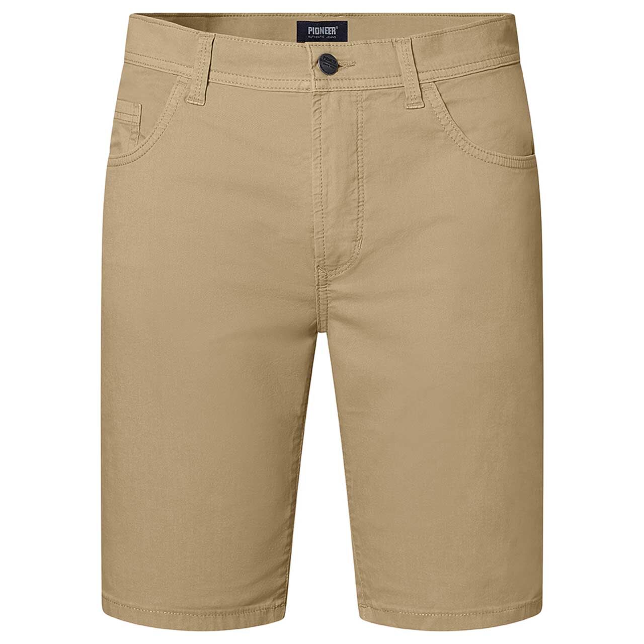 Baumwoll Bermuda Finn von Pioneer in Hellbraun, weitere Vorderansicht