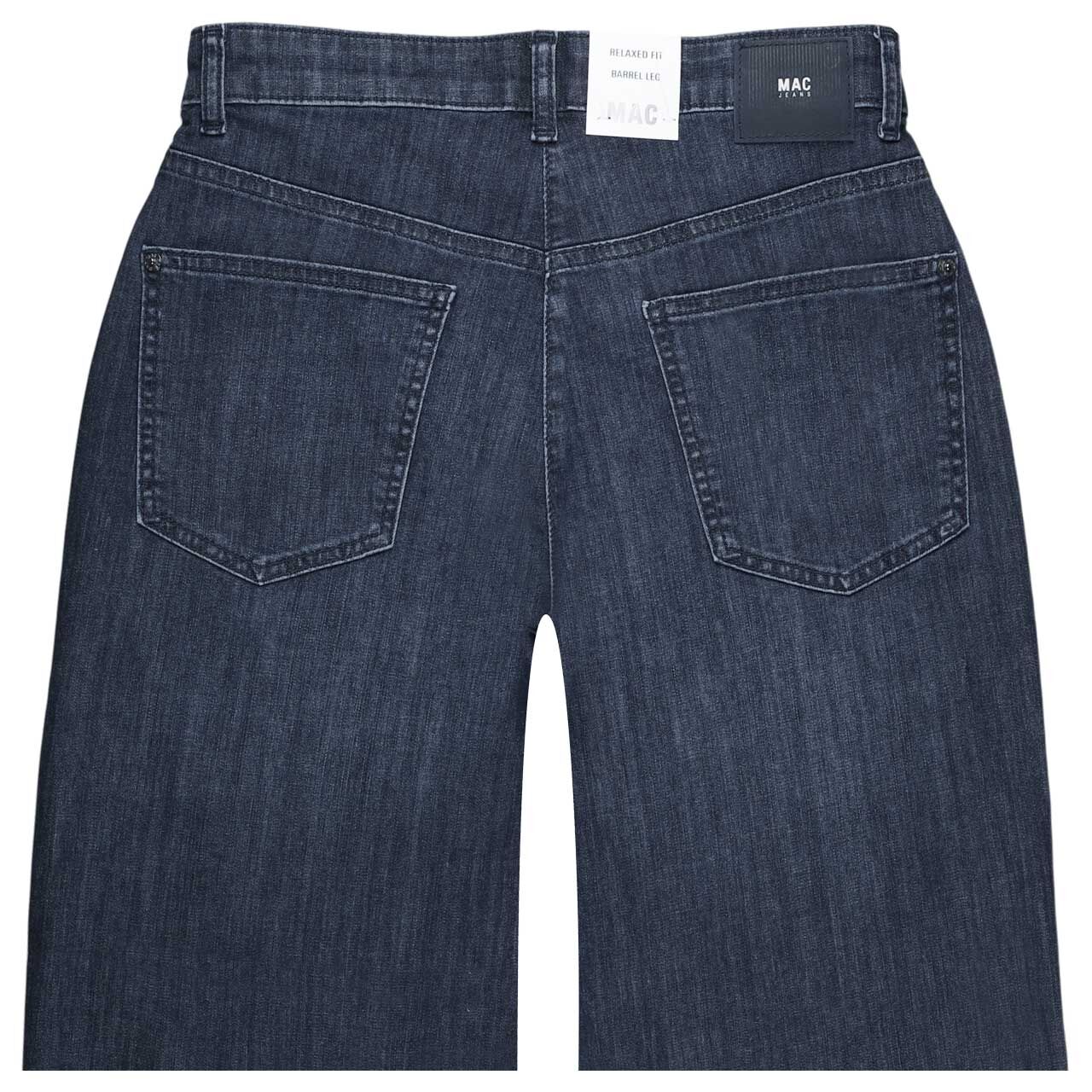 Damen 7/8 Jeans Bobbie von MAC in Dunkelblau angewaschen, detaillierte Rückansicht