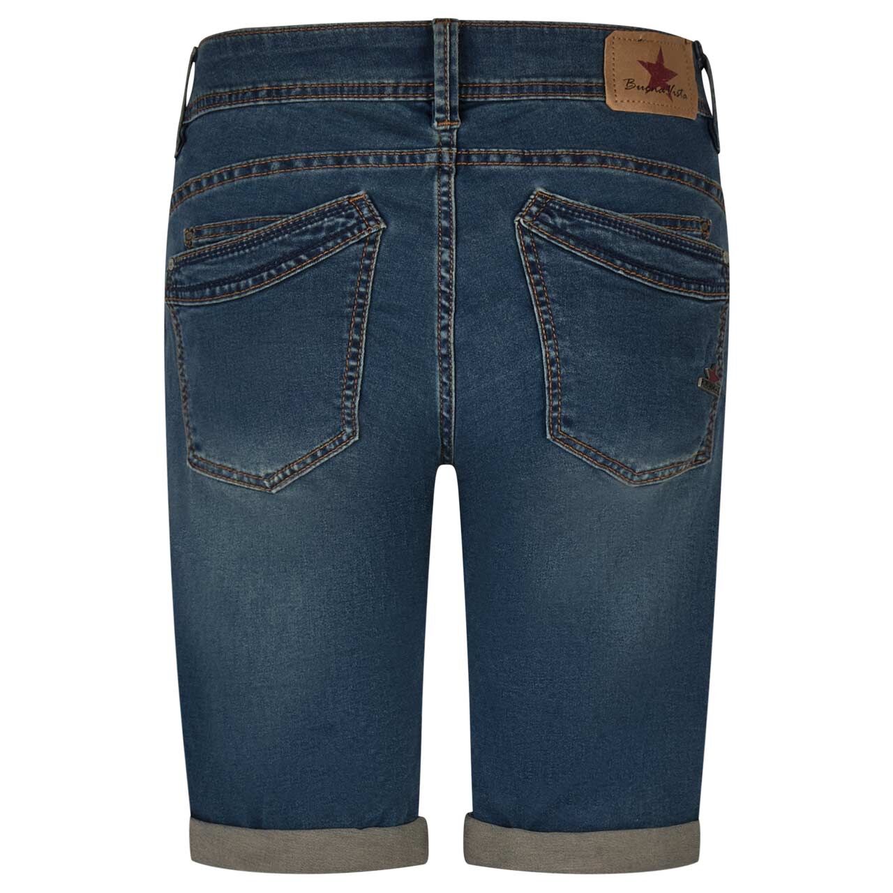 Damenjeans Malibu-Short Cozy Denim von Buena Vista in Dunkelblau angewaschen, Rückansicht