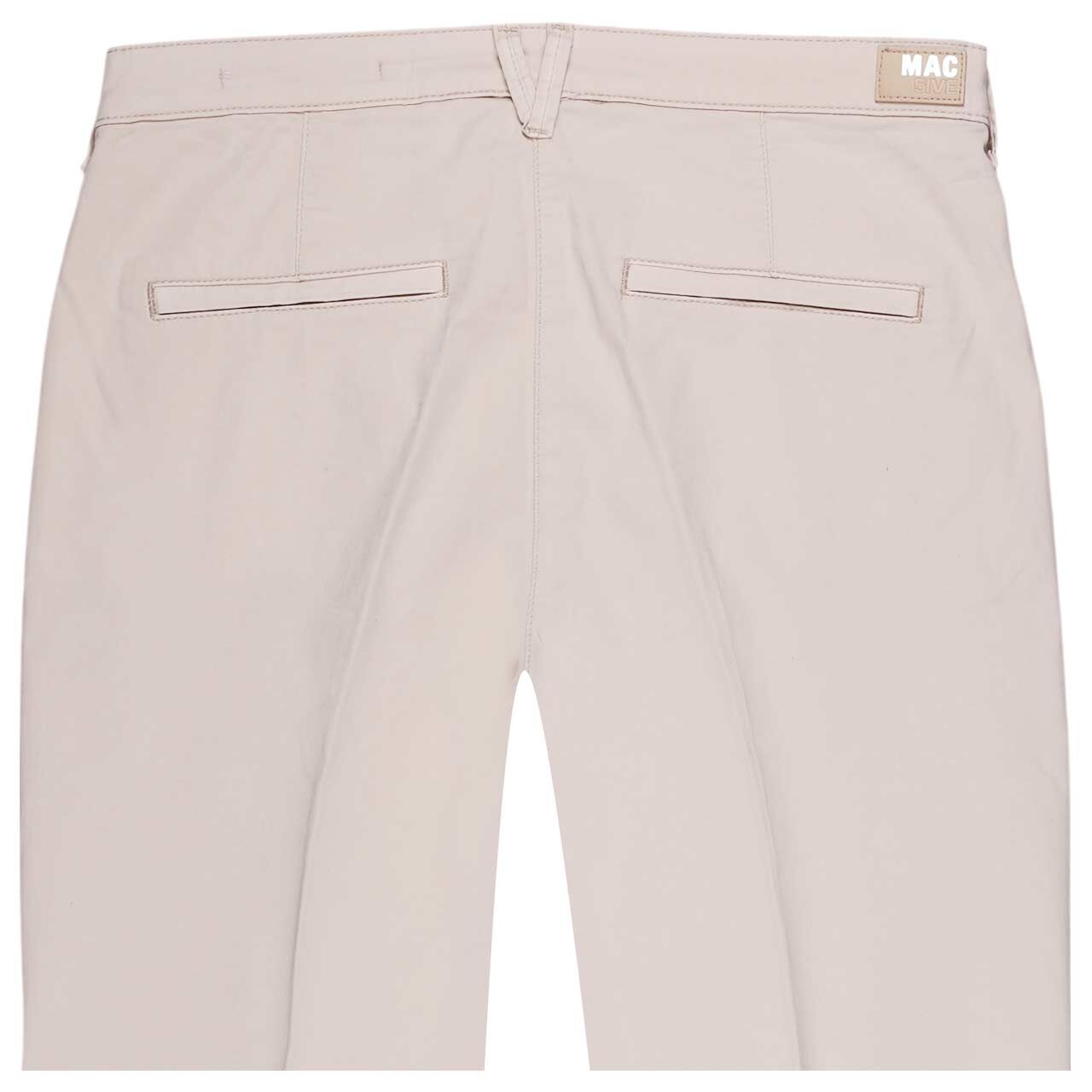 Stretch Damen 7/8 Baumwollhose Chino von MAC in Beige, detaillierte Rückansicht