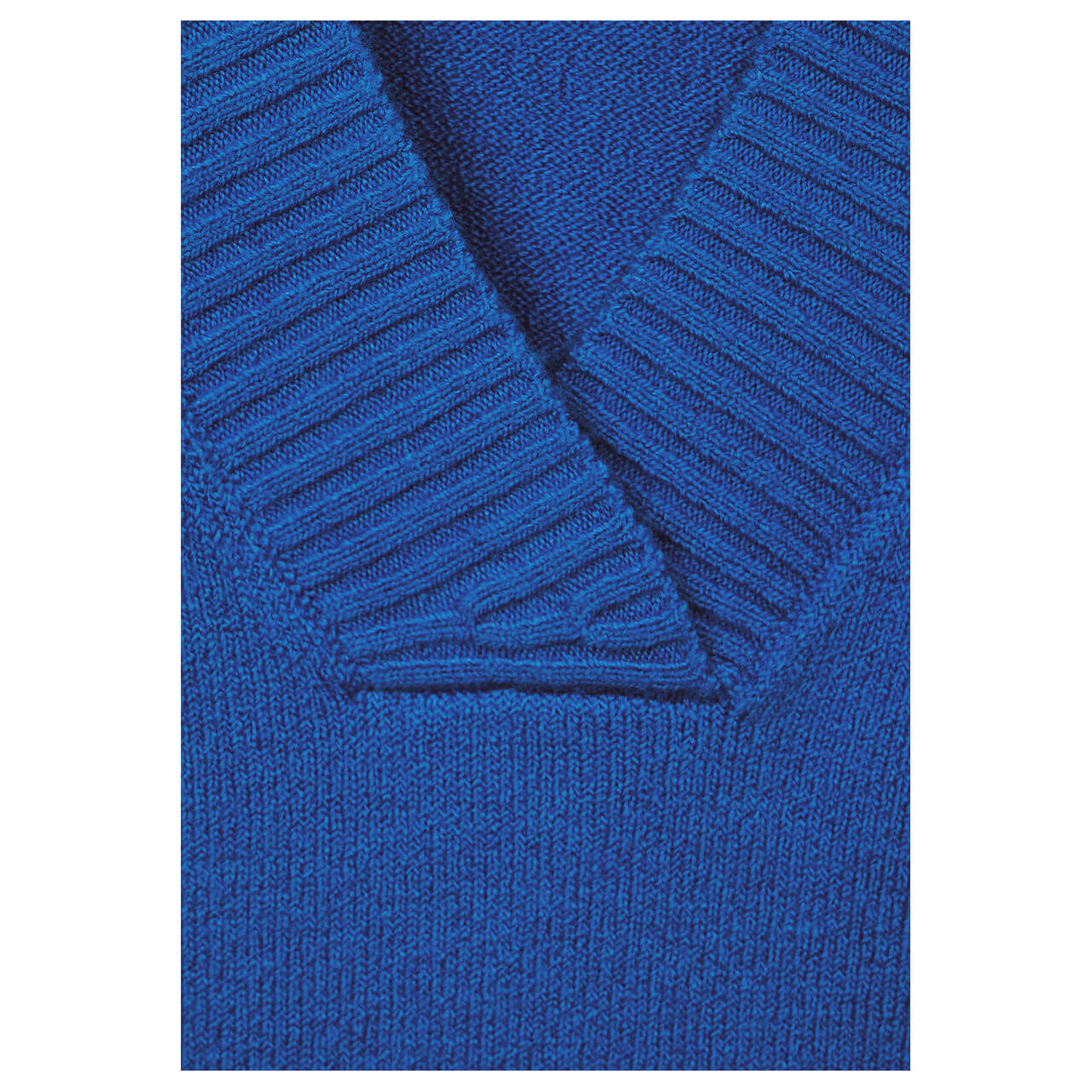 Street One Damen Pullover V-neck Sweater fresh intense gentle blue melange