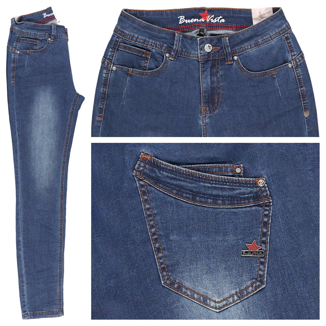 Buena Vista Malibu-Zip High Cropped Cozy Denim Ankle Jeans dark stone