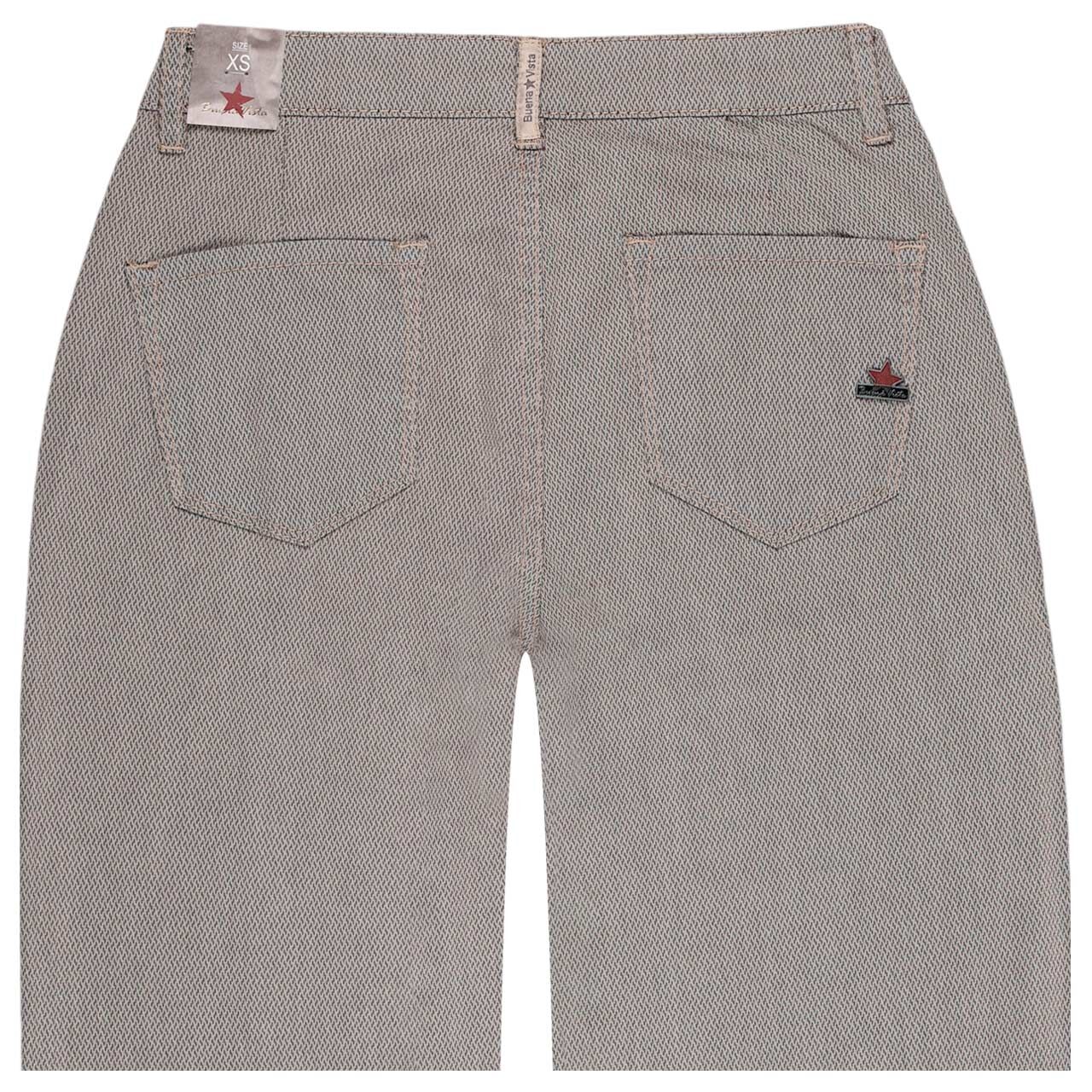 Damen Baumwollhose Wide Leg-P Jacquard Twill von Buena Vista in Beige mit Print, detaillierte Rückansicht