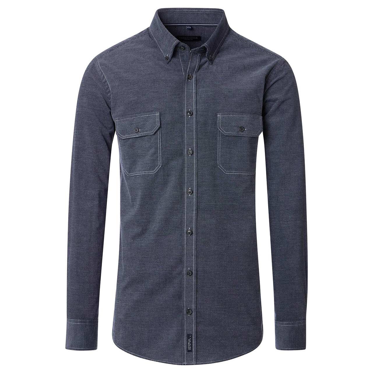 Casa Moda Herren Langarm Hemd blue melange
