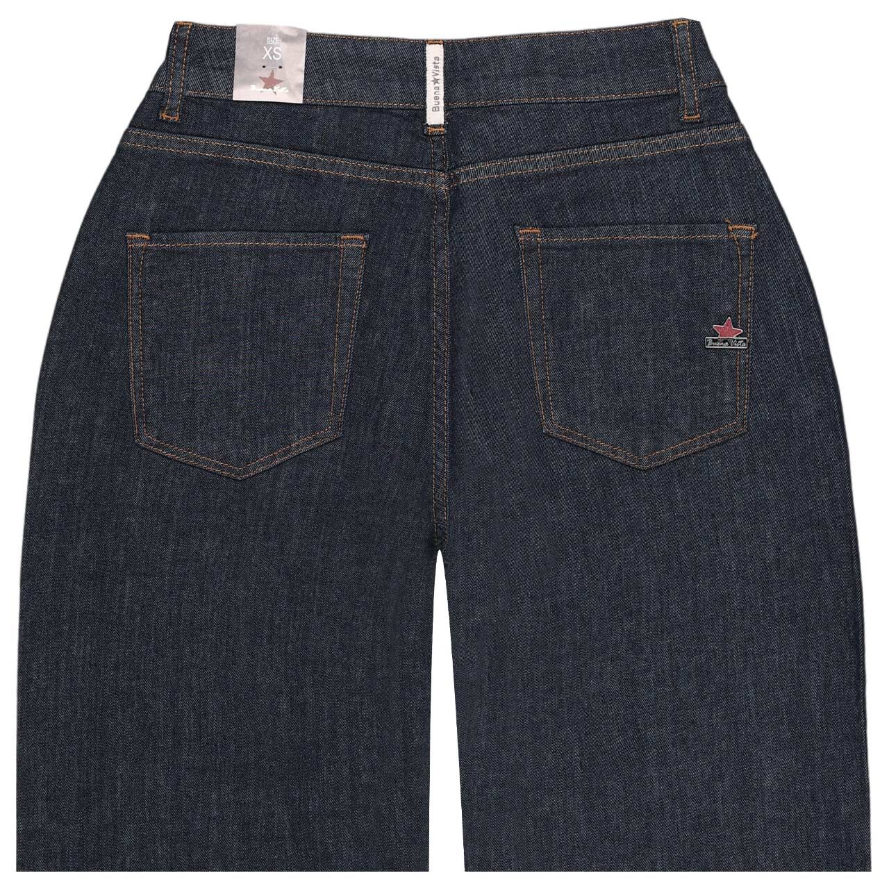 Damenjeans Wide Leg Stretch Denim von Buena Vista in Dunkelblau, Rückansicht
