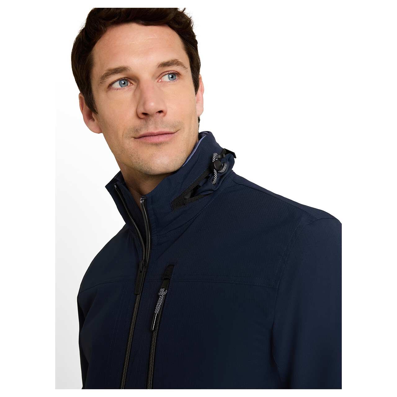 Herren Jacke Transseasonal Blouson von Tom Tailor in Dunkelblau, Detailansicht Kragen