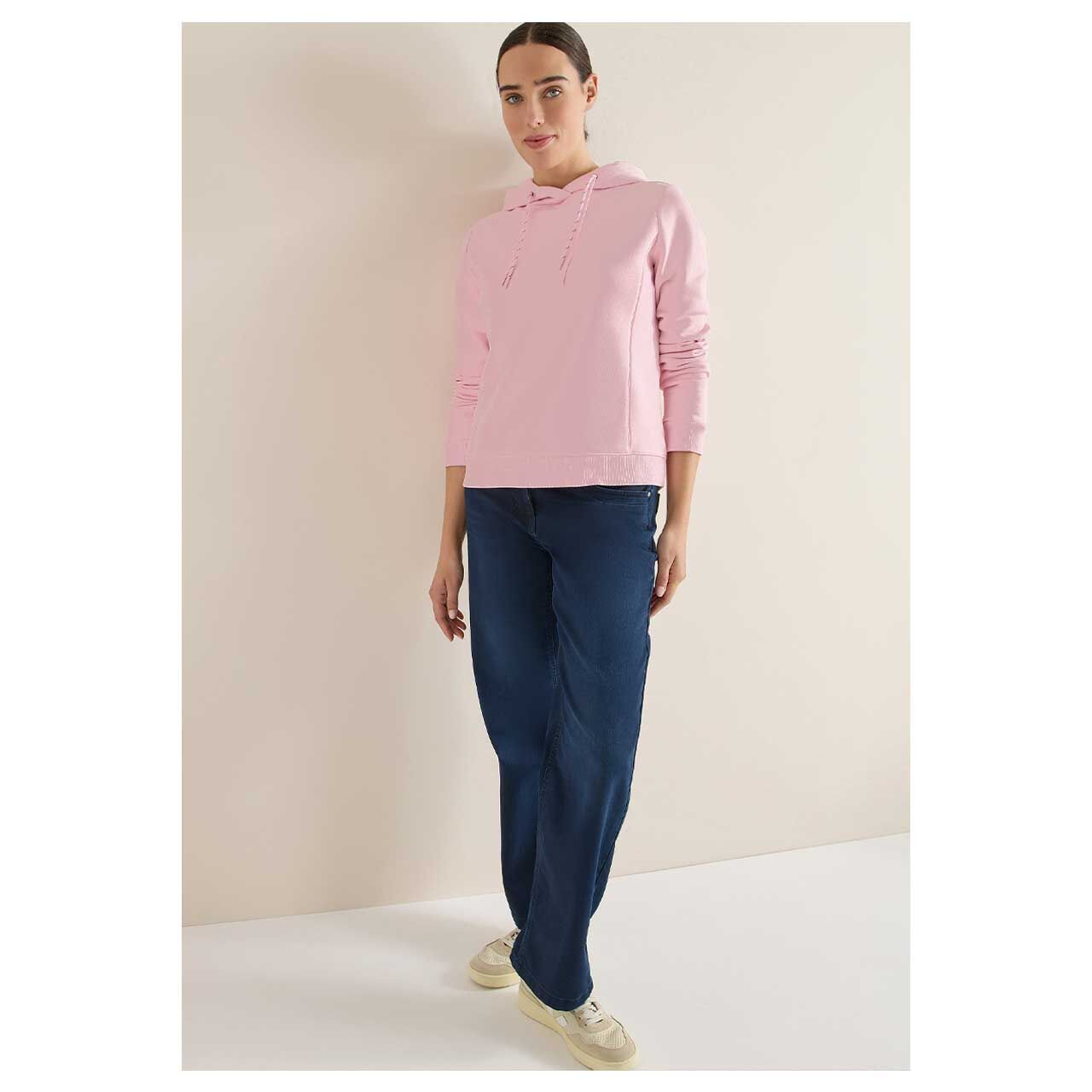 Damen Hoodie Sweatshirt Embroidery von Cecil in Rosa, Ganzkörperansicht am Model