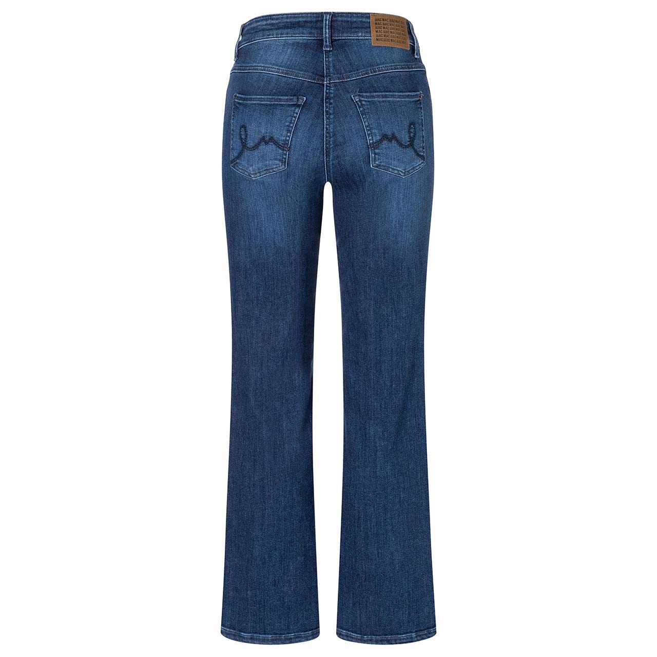 Stretch Damenjeans Laura von MAC in Blau angewaschen, Rückansicht