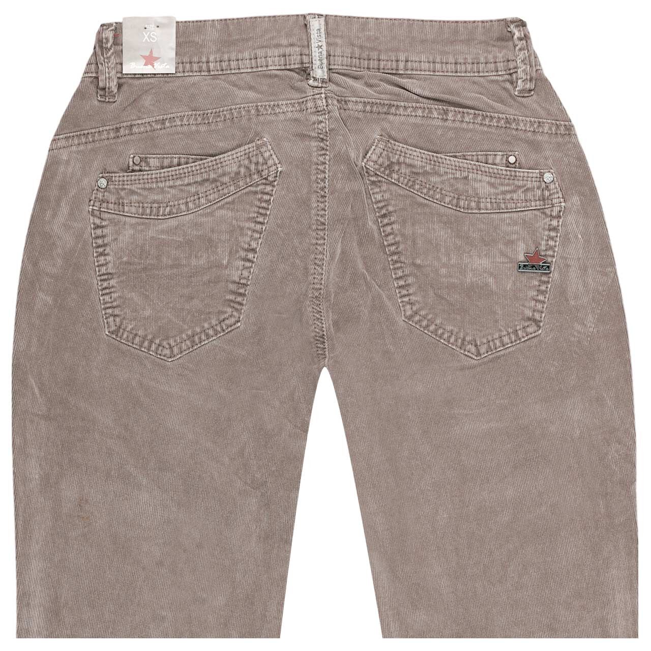 Damen Ankle Hose Malibu Cropped Fine Cord in Greige, detaillierte Rückansicht