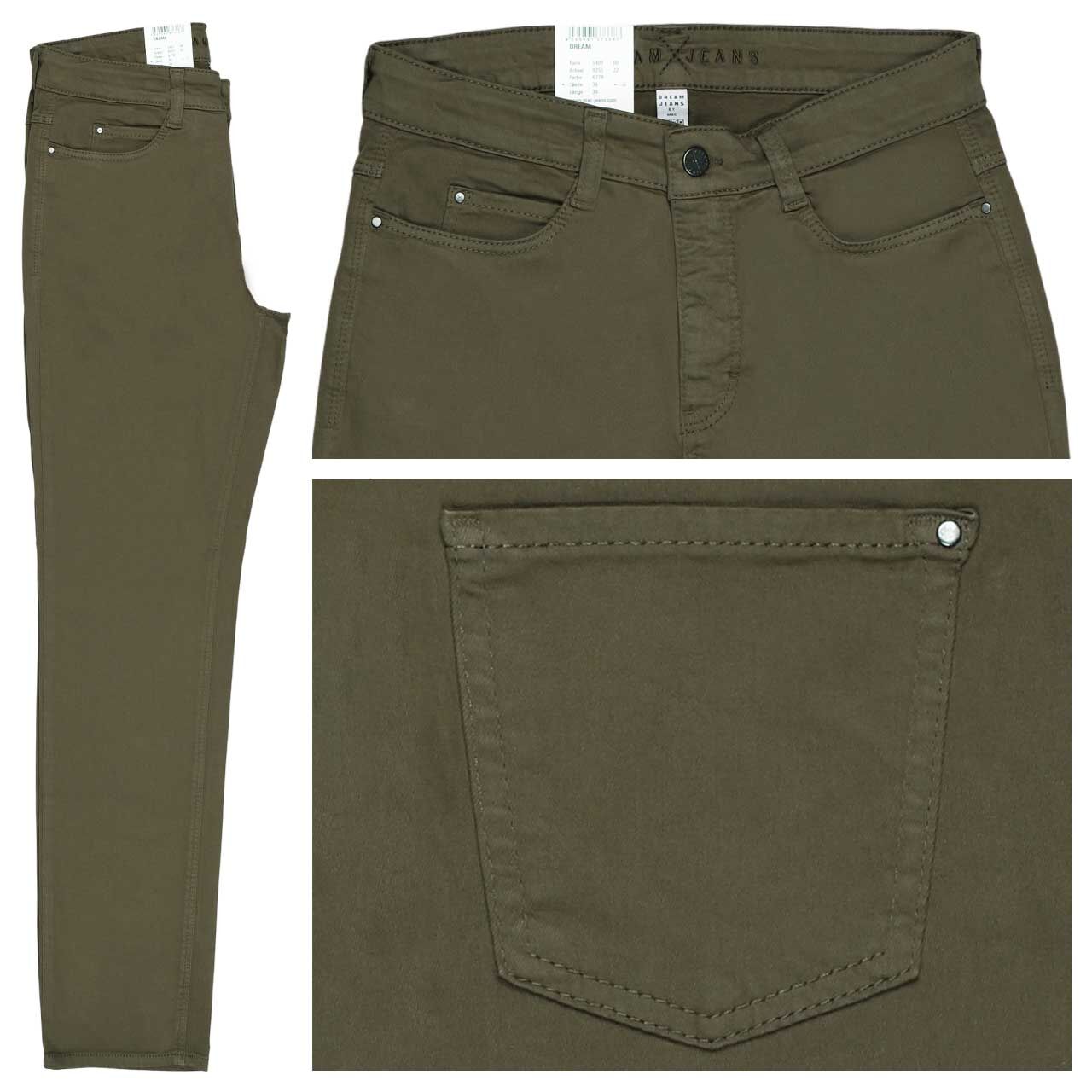 Damenjeans Dream von MAC in Olivgrün mit der Farbnummer 677R, Vorderansicht