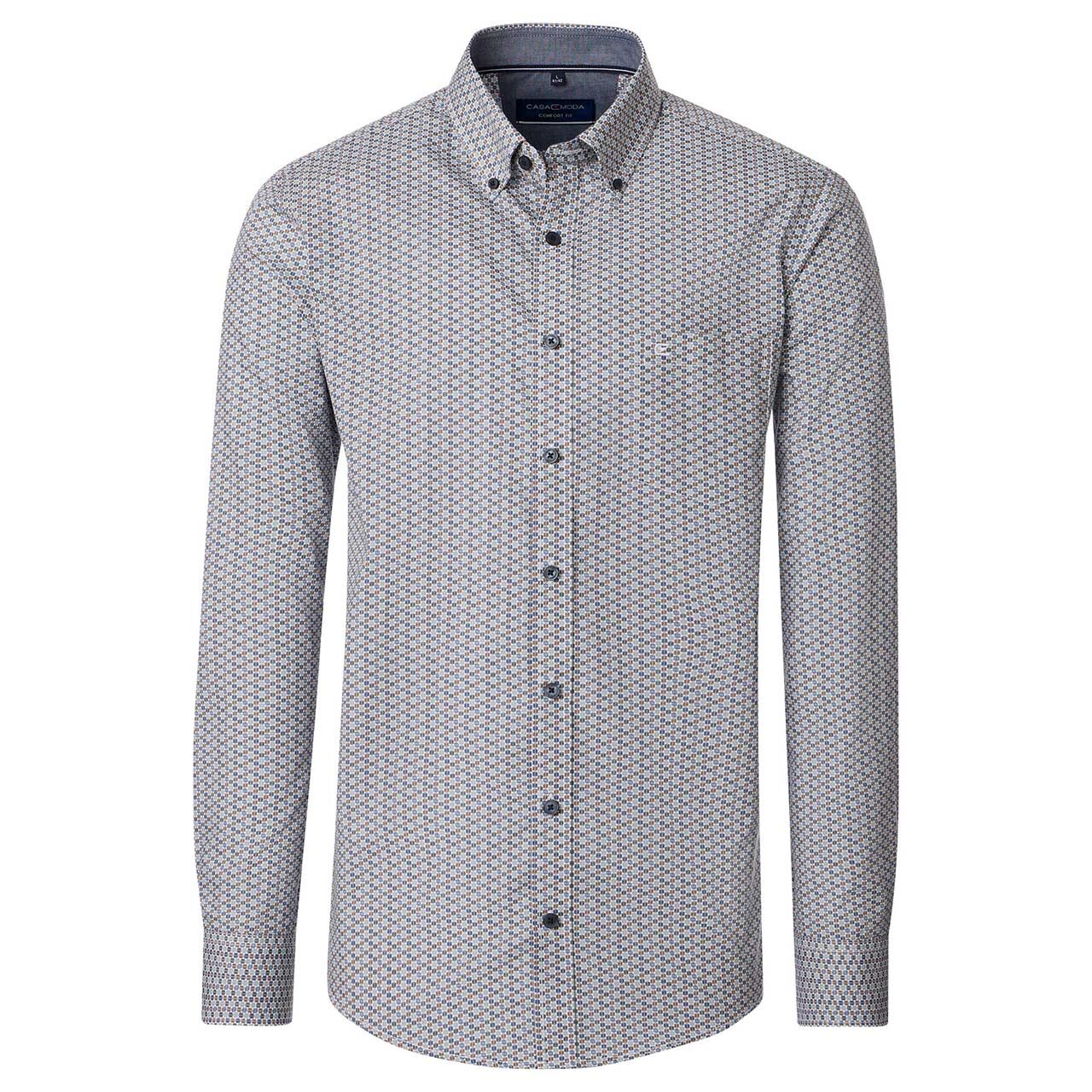 Casa Moda Herren Langarm Hemd light green dots