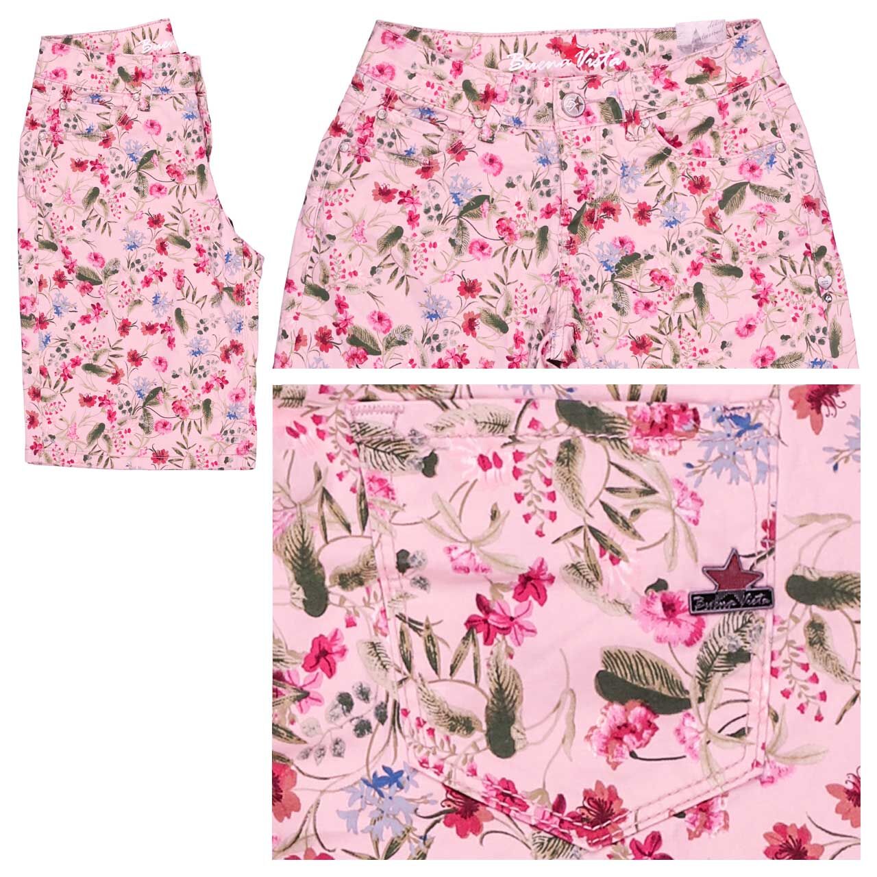 Buena Vista Italy-Short Stretch Twill Baumwollhose pink garden