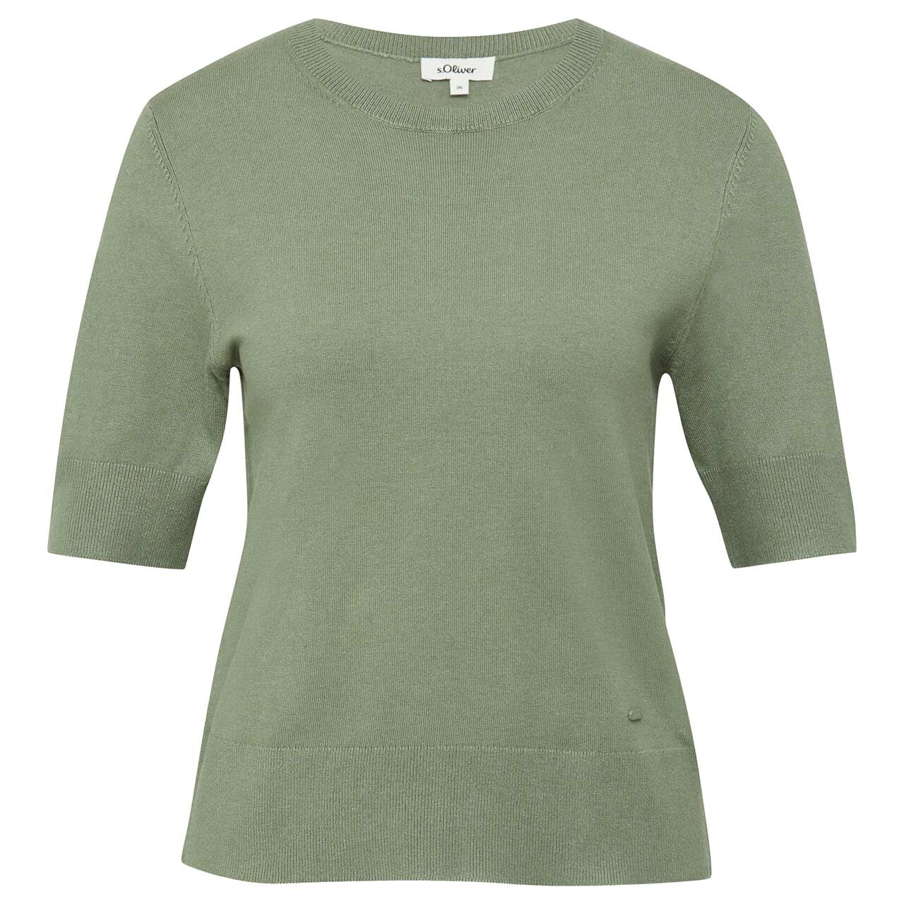 s.Oliver Damen Kurzarm Pullover green