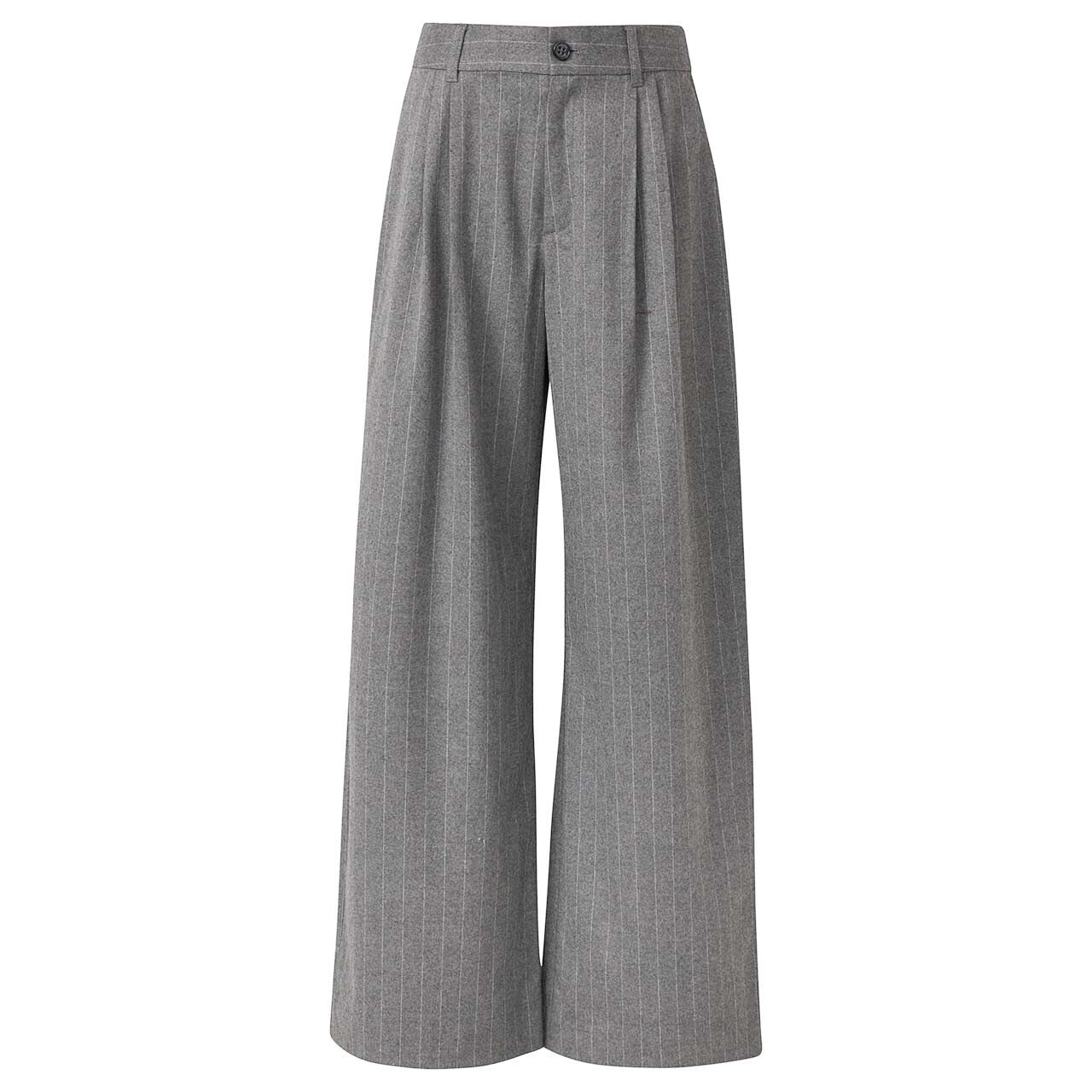 s.Oliver Damen Wideleg Hose stone grey stripe