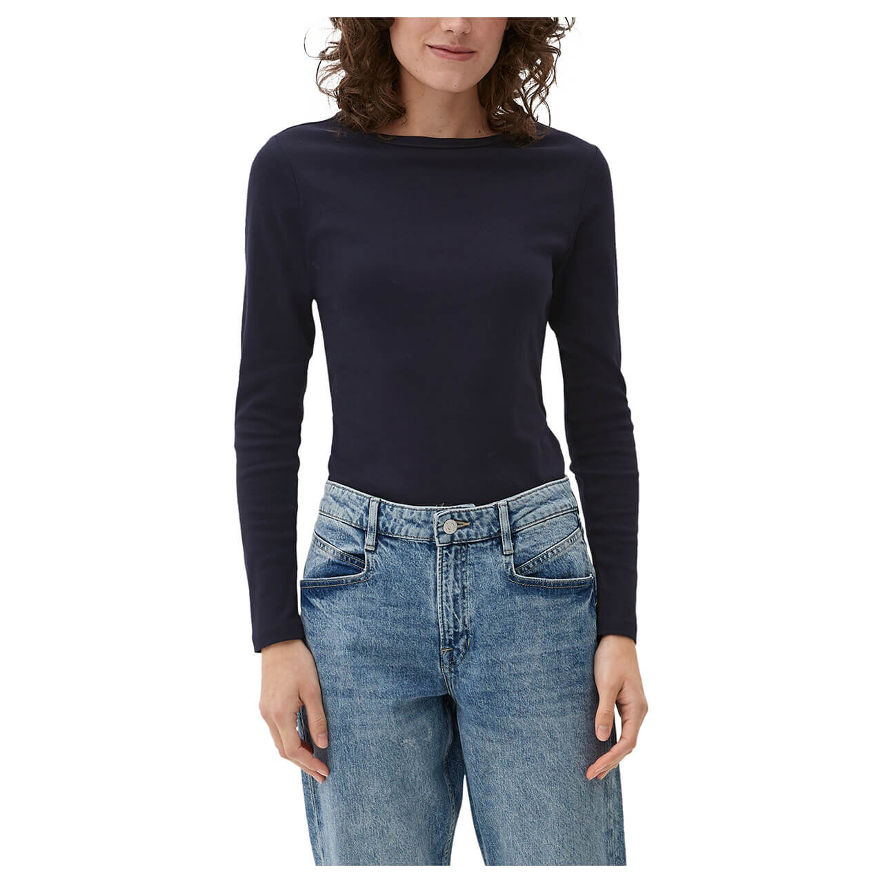s.Oliver Damen Langarm Shirt navy