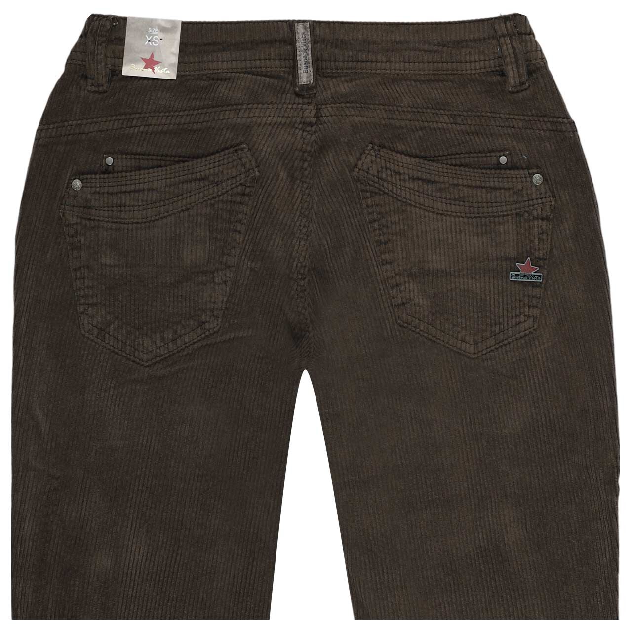 Damen Ankle Cordhose Malibu Cropped Corduroy in Dunkelbraun, detaillierte Rückansicht
