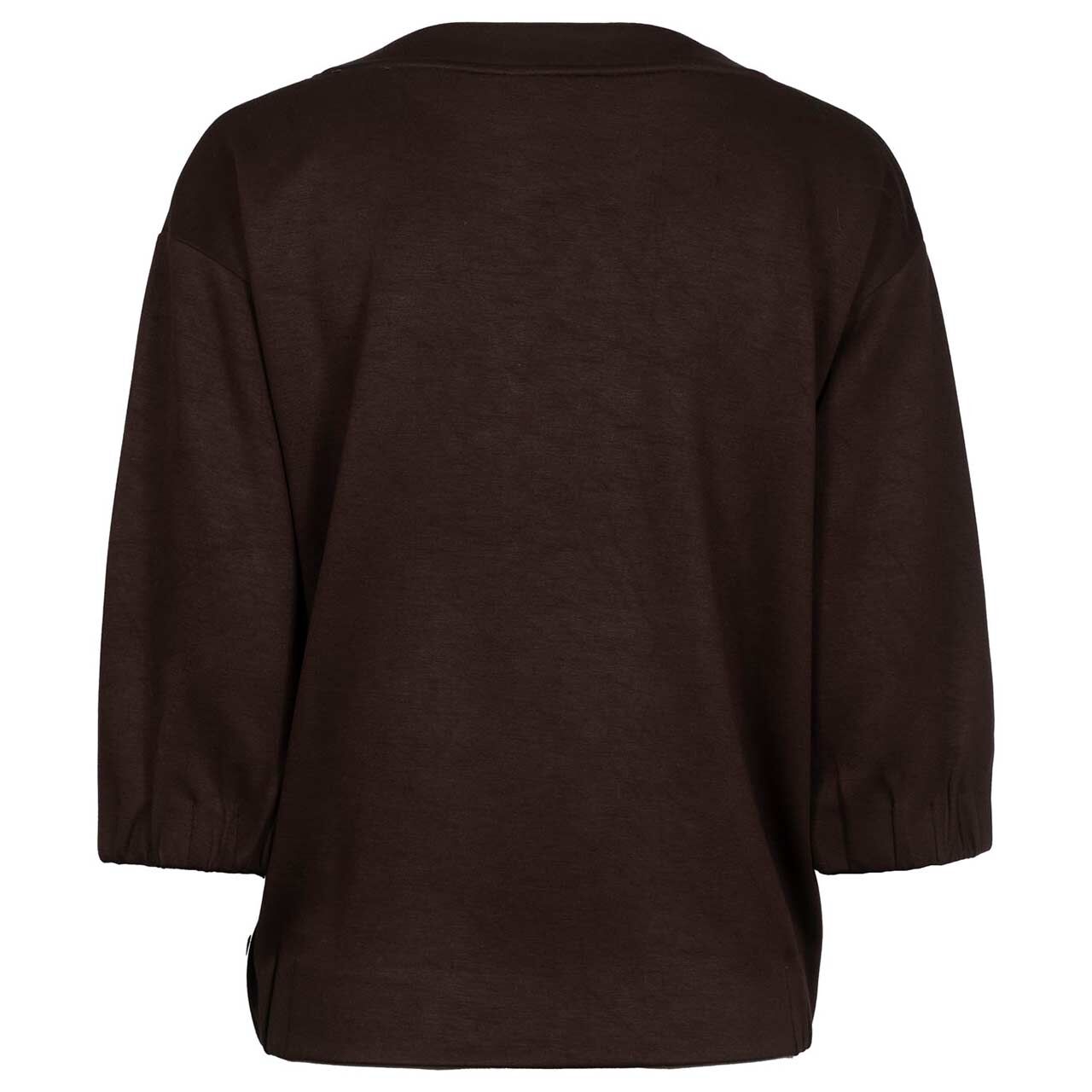 Damen 3/4 Arm Sweatshirt von Soquesto in Dunkelbraun, Rückansicht