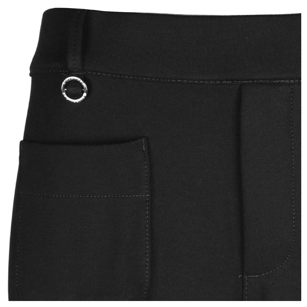 Stretch Damenhose Straight Leg von Street One in Schwarz, Detailansicht vom Bund vorne