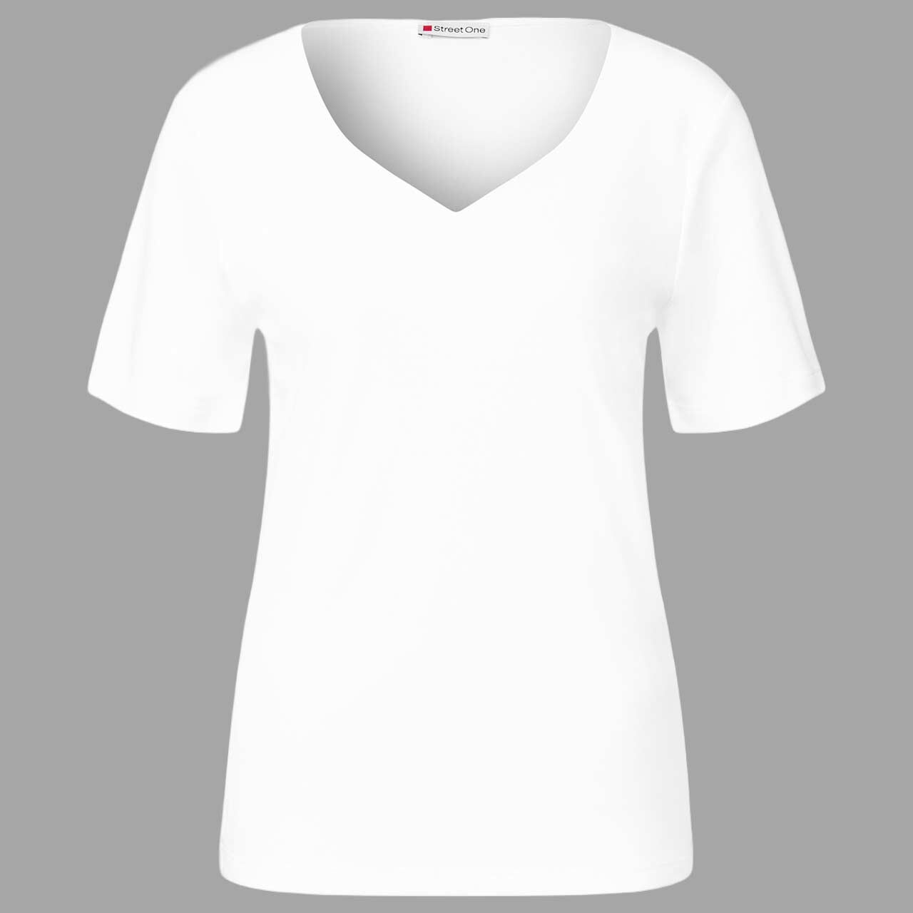 Street One Damen T-Shirt Heart Neckline white